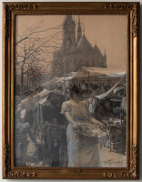 Fritz Gehrke - Markt auf dem Winterfeldtplatz in Berlin -...