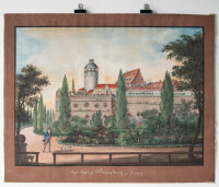 unbekannt - Das Schloss Pleisenburg zu Leipzig - um 1820 - Aquarell