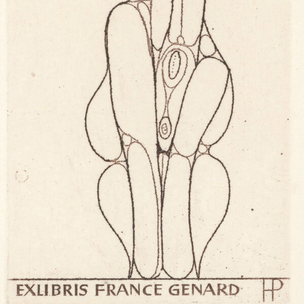 Henryk‏ Płóciennik - Exlibris France Genard - undatiert - Radierung mit leichtem Plattenton