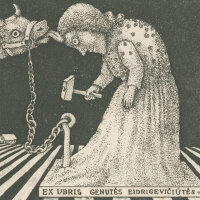 Stasys Eidrigevicius - Exlibris Genutés  Eidrigeviciutès - 1976 - Aquatintaradierung