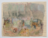 Alfred Mahlau - Richtfest in der Stadt - 1920 - Aquarell...