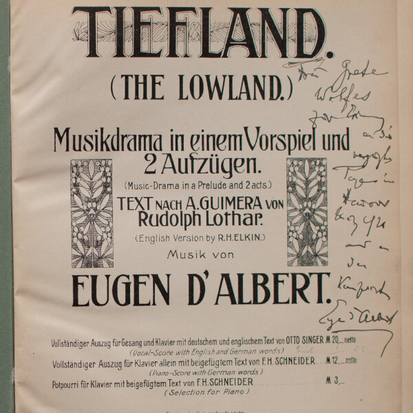 Eugen d Albert - Noten mit persönlicher Widmung - nach 1903