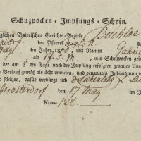 Königreich Bayern - Impfschein - 17. Mai 1810